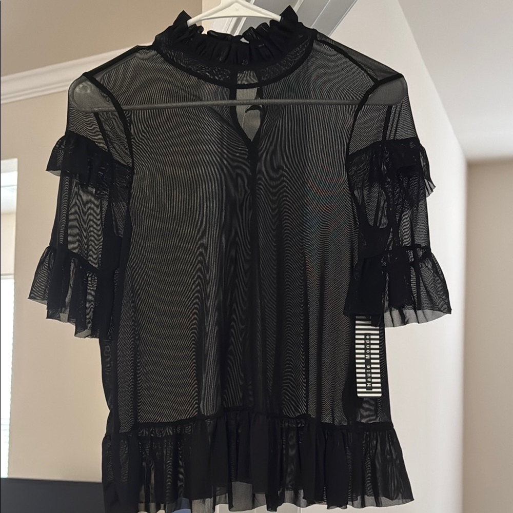 Black sheer top S